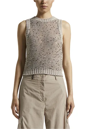 PESERICO SIGN Strik, Dame, , L, Bomuld, Bomuldssnor top med palietter