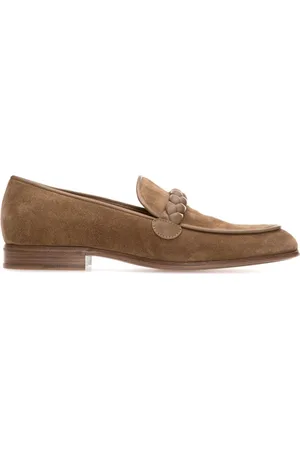 Gianvito Rossi Sko, Herre, Brun, 43 1/2 EU, Uld, Stilfulde Loafers til Hverdagsbrug