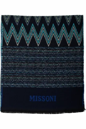 Missoni Tilbehør, Herre, Blå, ONE SIZE, Uld, Mønstret Tørklæde til Stilfuldt Look