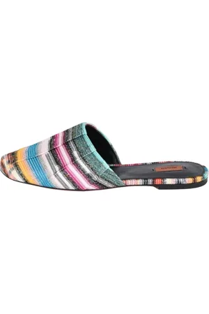 Missoni Sko, Dame, Flerfarvet, 39 EU, Læder, Zig Zag Stof Mules Zoe Stil