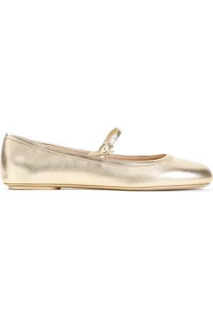 Gianvito Rossi Sko, Dame, Gul, 39 1/2 EU, Læder, Elegant Ballerina Sko