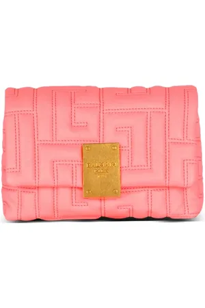 Balmain Taske, Dame, Lyserød, ONE SIZE, Læder, 1945 Blød quiltet læder mini taske