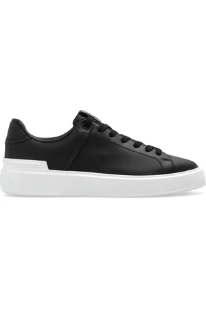 Balmain Sko, Dame, Sort, 41 EU, Læder, Sneakers med logo