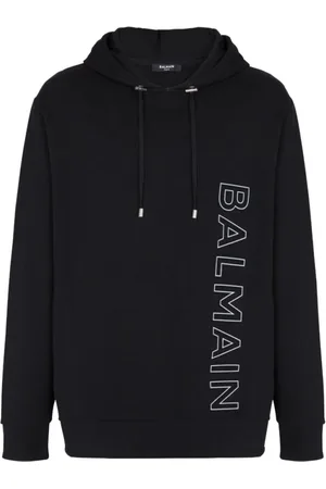 Balmain Sweathshirts & Hoodies, Herre, Sort, 2XL, Bomuld, Hættetrøje