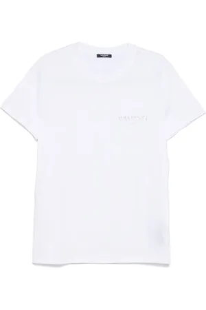 Balmain Top, Herre, Hvid, XL, Hvide Crew Neck T-shirts og Polos