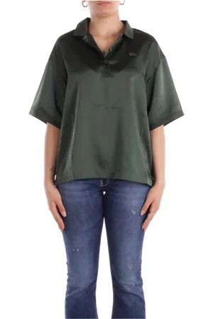 Lacoste Top, Dame, Grøn, 4XS, Polyester, Grøn Logo Front Skjorte Regular Fit