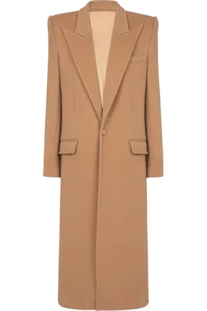 Balmain Frakke, Herre, Brun, XS, Uld, Lang Uld- og Cashmeremantel