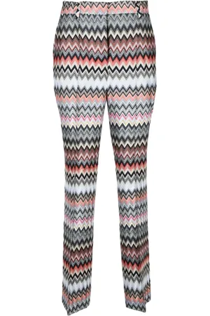 Missoni Bukser, Dame, Flerfarvet, M, Bomuld, Klassiske strikkede bukser med høj talje