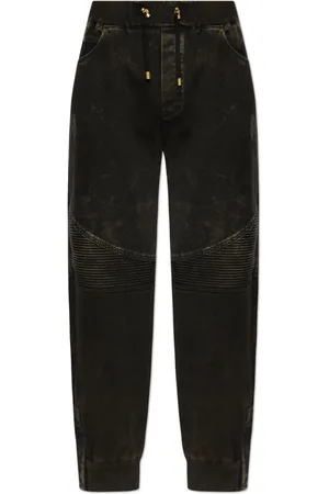 Balmain Bukser, Herre, Sort, W34, Bomuld, Bukser med vintage effekt