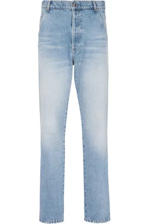 Balmain Jeans, Herre, Blå, W32, Bomuld, Straight Cut Cotton Jeans