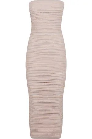 Balmain Kjole, Dame, , XS, Uld, Elegant Nude Kjole til Kvinder