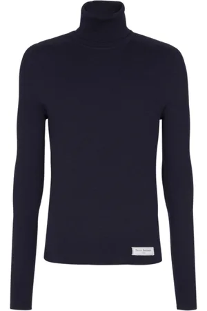 Balmain Strik, Herre, Blå, XL, Uld, PB Turtleneck