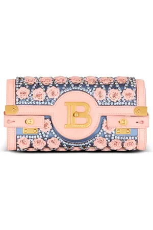 Balmain Taske, Dame, Flerfarvet, ONE SIZE, Uld, B-Buzz Pouch 23 broderet med Grid og Roser
