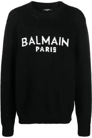 Balmain Strik, Herre, Sort, S, Merino Cardigan i Sort
