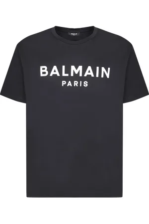 Balmain Top, Herre, Sort, 2XL, Bomuld, Sort Logo T-shirt i minimalistisk design