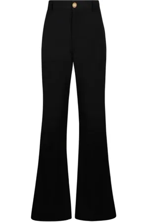 Balmain Bukser, Dame, Sort, S, Uld, Sort Crepe Bootcut Bukser