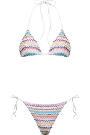 Missoni Badetøj, Dame, Flerfarvet, 3XS, Polyester, Multifarvet Zigzag Strikket Bikini