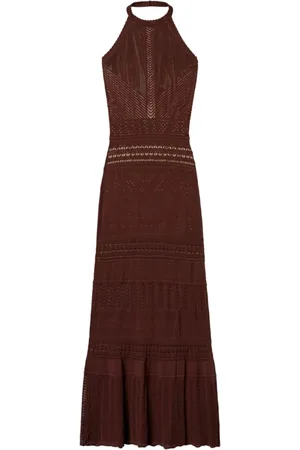 Twin-Set Kjole, Dame, Brun, S, Elegant Brun Kjole til Kvinder