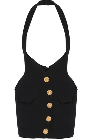 Balmain Nederdel, Dame, Sort, XS, Uld, Dobbelt crepe tulip nederdel