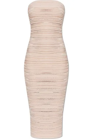 Balmain Kjole, Dame, Lyserød, XS, Uld, Off-shoulder kjole