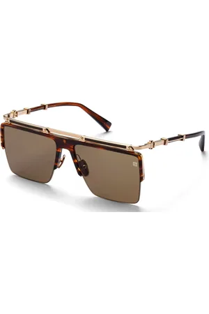 Balmain Tilbehør, Herre, Brun, ONE SIZE, Uld, Triomphe Swirl Solbriller