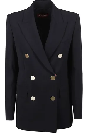 Max Mara Jakke, Dame, Blå, M, Uld, Blå Jakker Edicola