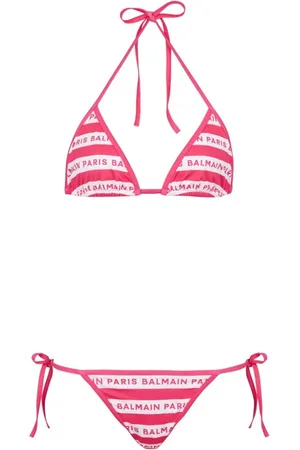 Balmain Badetøj, Dame, Lyserød, XL, Nylon, Trekantet Bikini Badetøj