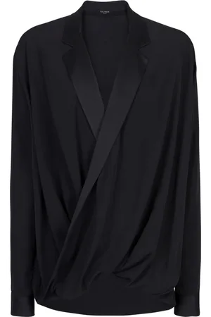 Balmain Jakke, Herre, Sort, L, Bomuld, Draped Jacket