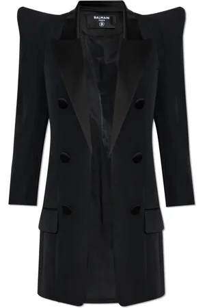 Balmain Jakke, Dame, Sort, S, Uld, Blazer med dekorative skuldre
