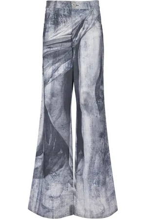 Balmain Jeans, Herre, Grå, W30, Bomuld, Løstsiddende jeans med statueprint