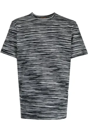 Missoni Top, Herre, Sort, S, Bomuld, Sort Stribet T-shirt og Polo