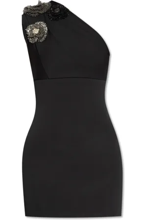 Balmain Kjole, Dame, Sort, S, Uld, En-skulder kjole