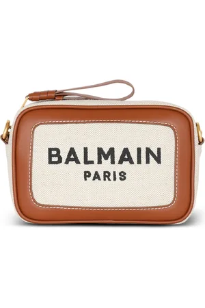 Balmain Taske, Dame, Brun, ONE SIZE, Læder, B-Army lærred og læder clutch