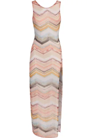 Missoni Badetøj, Dame, Flerfarvet, S, Tyl, Chevron Motif Strand Cover-Up Kjole