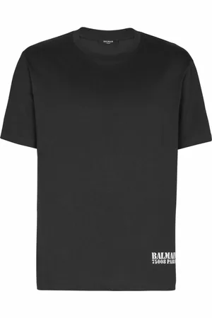 Balmain Top, Herre, Sort, 3XL, Bomuld, Lille stempeltrykt T-shirt