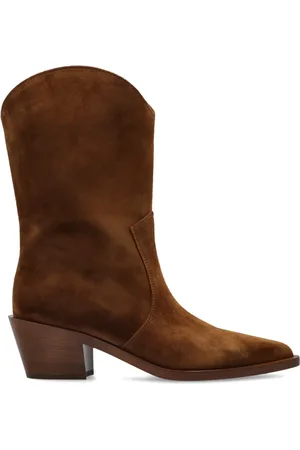 Gianvito Rossi Sko, Dame, Brun, 37 EU, Læder, Læder Cowboy Støvler
