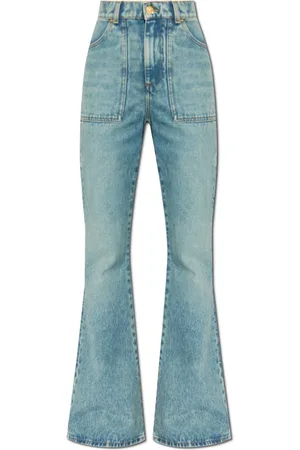 Balmain Jeans, Dame, Blå, XS, Uld, Flarede jeans