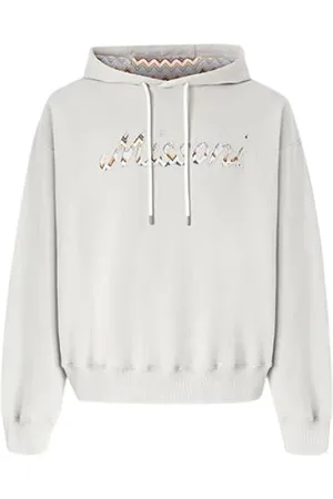 Missoni Sweathshirts & Hoodies, Herre, Hvid, S, Bomuld, Zigzag Hættetrøje
