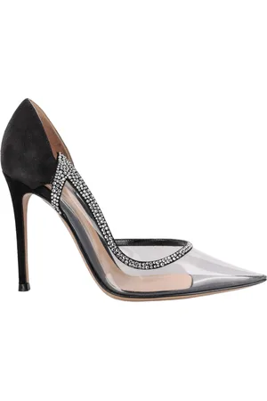 Gianvito Rossi Sko, Dame, Sort, 40 1/2 EU, Sort Ruskind Plexi Decollete Sko