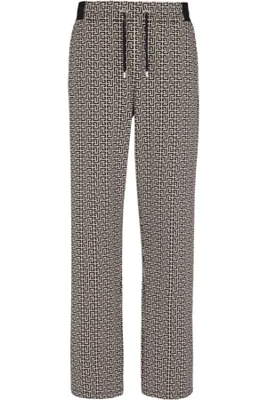 Balmain Bukser, Herre, Sort, S, Bomuld, PB Labyrinth Jacquard Joggers