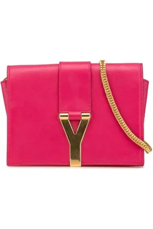 Saint Laurent Pre-owned, Dame, Lyserød, ONE SIZE, Uld, Pre-owned Laeder crossbody-tasker