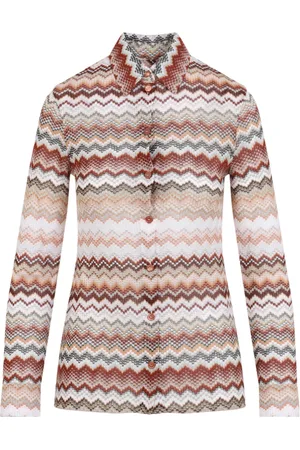 Missoni Bluser & Skjorter, Dame, Flerfarvet, S, Chevron Langærmet Skjorte Multibrown