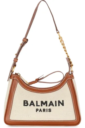 Balmain Taske, Dame, , ONE SIZE, Læder, B-Army kanvas taske med læderindsatser
