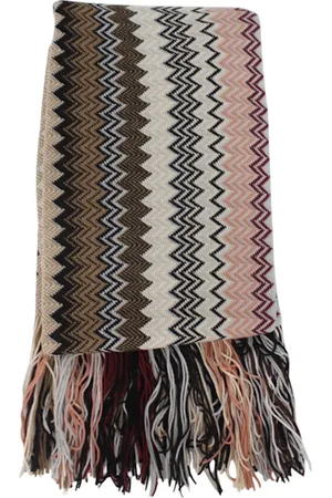 Missoni Tilbehør, Dame, Flerfarvet, ONE SIZE, Uld, Mønstret Uldblandet Frynset Tørklæde