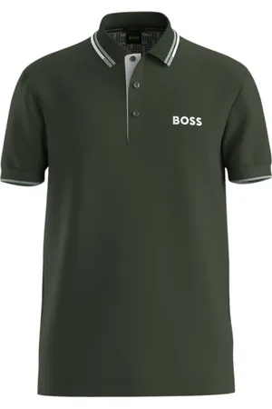 HUGO BOSS Top, Herre, Grøn, L, Bomuld, Stribet Polo Skjorte med S.Café® Stof