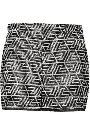 Balmain Nederdel, Dame, Sort, S, Tweed, Højtaljede Tweed Shorts