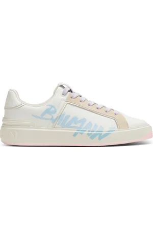 Balmain Sko, Dame, Hvid, 37 EU, Læder, Læder sneakers