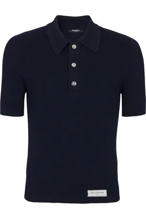 Balmain Top, Herre, Blå, XL, Uld, PB polo hirt