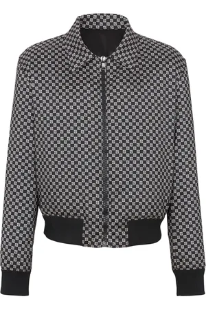 Balmain Jakke, Herre, Sort, L, Polyester, Mini monogram bomberjakke