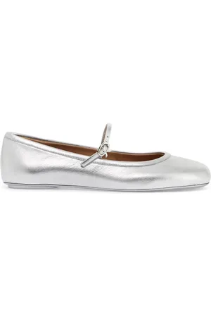 Gianvito Rossi Sko, Dame, Grå, 40 EU, Læder, Mary Jane Læder Ballerina